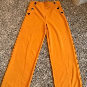 Mustard High-wasted Pants